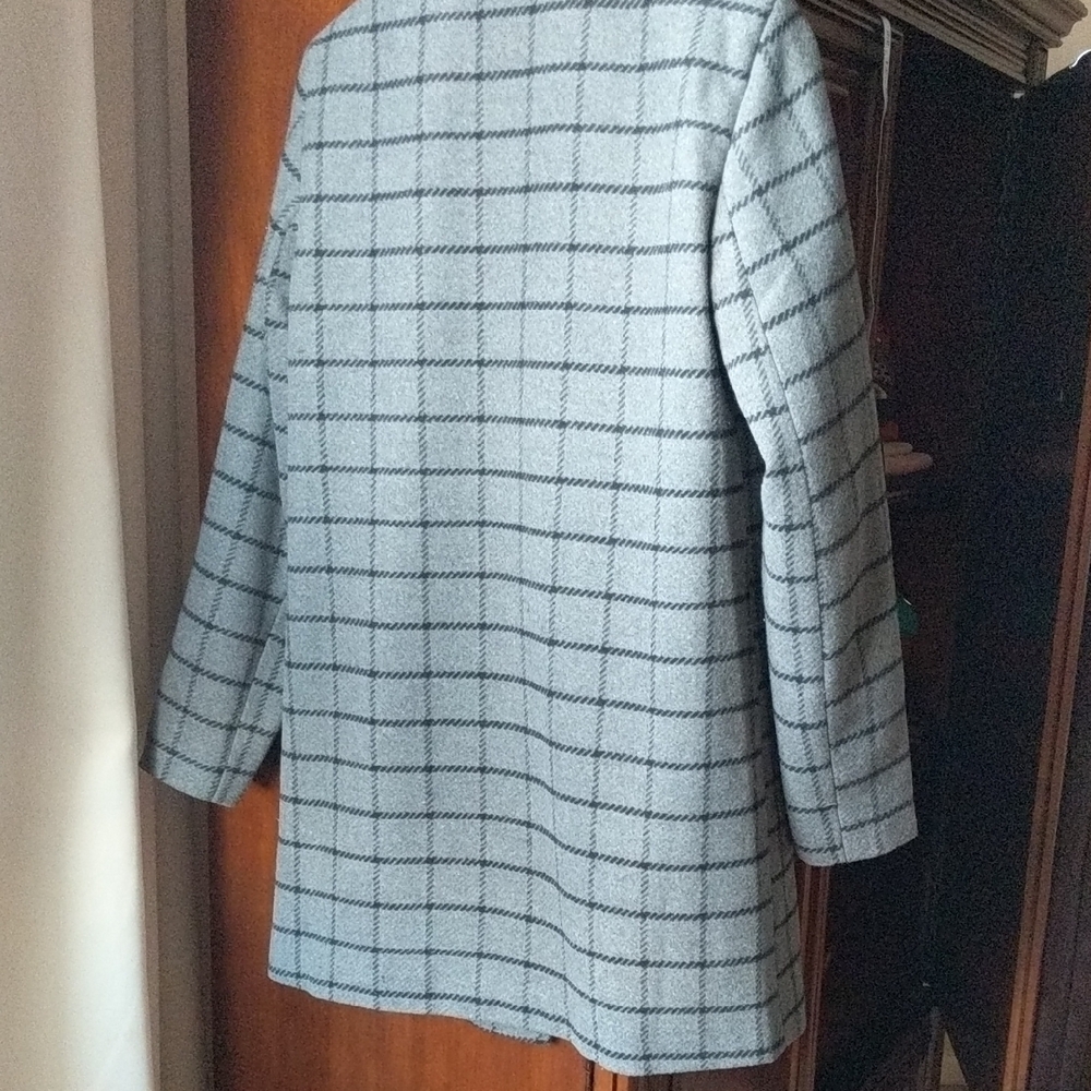 Checkered Trench Coat Small - Picture 6 of 7